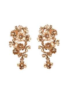 Oscar de la Renta серьги-подвески с цветочным декором