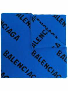 Balenciaga шарф вязки интарсия с логотипом