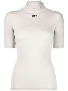 Off-White топ с высоким воротником и принтом Off
