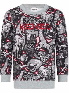 Kenzo Kids толстовка с анималистичным принтом