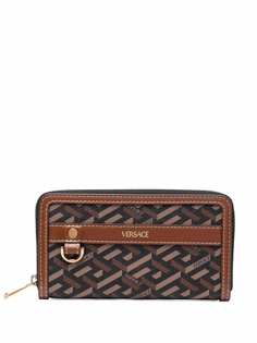 Versace кошелек с принтом Greca и логотипом
