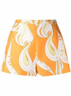 Emilio Pucci шорты с завышенной талией и принтом Farfalle