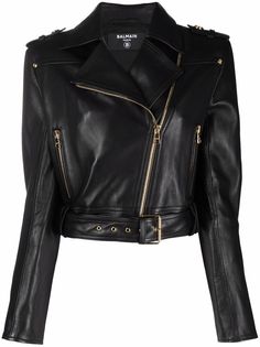 Balmain укороченная байкерская куртка