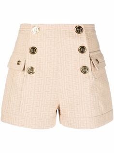 Balmain жаккардовые шорты с монограммой