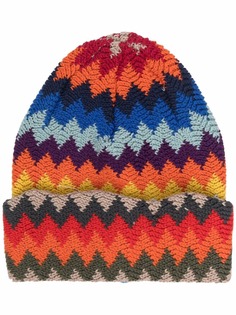 Missoni шерстяная шапка бини с узором зигзаг