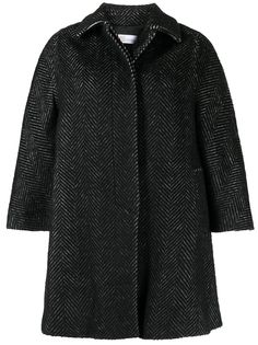 RED Valentino однобортное пальто с узором в елочку