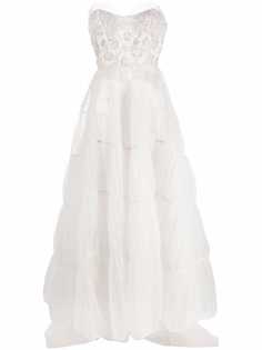 Loulou расклешенное свадебное платье с вышивкой бисером