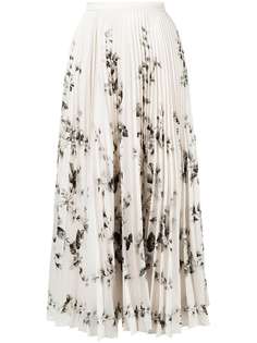 Erdem плиссированная юбка с цветочным принтом