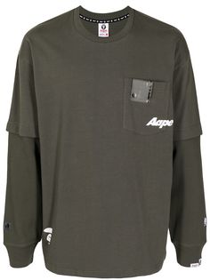 AAPE BY *A BATHING APE® футболка с длинными рукавами и логотипом