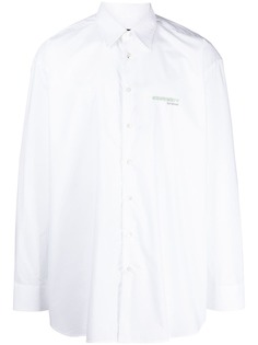 Raf Simons рубашка с длинными рукавами и вышитым логотипом