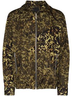Givenchy куртка с капюшоном и леопардовым принтом