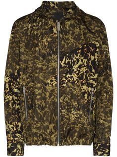 Givenchy куртка с капюшоном и леопардовым принтом