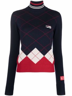 Fila толстовка с высоким воротником и узором аргайл