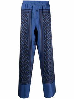 Versace прямые брюки с геометричным принтом