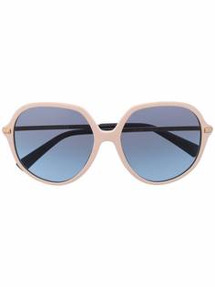 Valentino Eyewear солнцезащитные очки в массивной овальной оправе
