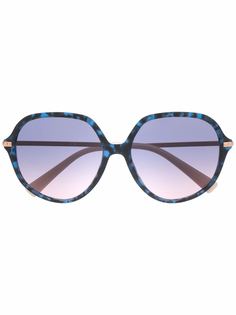 Valentino Eyewear солнцезащитные очки в массивной овальной оправе