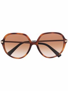 Valentino Eyewear солнцезащитные очки в массивной овальной оправе