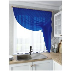 Шторы для кухни Sola "Ромео", синий, правая