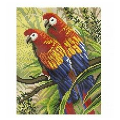 Алмазная мозаика на подрамнике 20*25 см Белоснежка 548- ST- S Попугаи