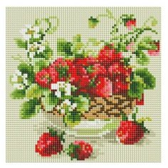 Алмазная мозаика на холсте 20х20 см Белоснежка 476- ST- PS Садовая земляника