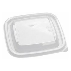 Крышки для одноразовых квадратных контейнеров 126х126х13 мм, комплект 50 шт., ПЭТ, прозрачные, 605116-605118, стиролпласт