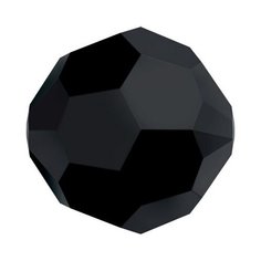 Бусины стеклянные Swarovski цветные, 4 мм, 12 шт, в пакете, кристалл, черный