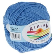 Набор пряжи Alpina Rene, 100% мерсеризованный хлопок, 10*50 г, 105 м+-5 м, №087, бледно-синий