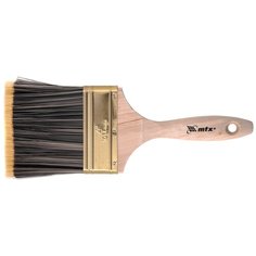 MTX Кисть плоская Golden 4", искусственная щетина, деревянная ручка MTX