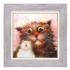 Панно керамическое Кошки- мышки 15х15 ANG-958 113-504220 Artangels