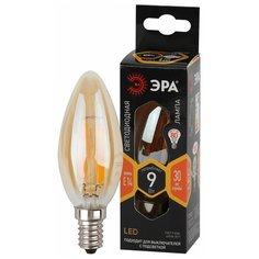 ЭРА F- LED B35-9W-827- E14 gold ЭРА (филамент, свеча золот, 9Вт, тепл, E14) (10/100/5000) ERA