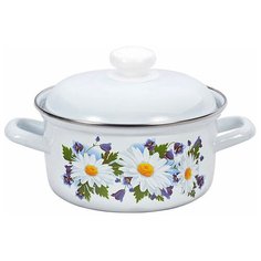 Кастрюля Лысьвенские эмали С-1508АП2/4, 1.5 л, ромашковое поле