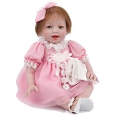 Reborn Kaydora Виниловая кукла Реборн (Reborn Dolls) - Девочка в розовом платье с бантом