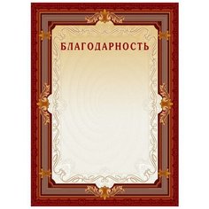 Благодарность Комус А4, коричневая рамка, без герба