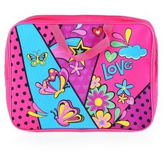 Папка-сумка с ручкой текстильная "Love" формат А4, увеличенная боковина 75мм, полиэстер Centrum