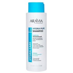 Шампунь увлажняющий для восстановления сухих обезвоженных волос Hydra Pure Shampoo, 400 мл | ARAVIA (Аравия)