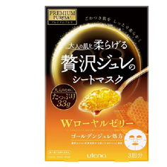 UTENA PREMIUM PURESA Golden омолаживающая желейная маска с маточным молочком пчел 3х33 мл