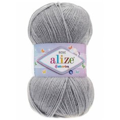 Пряжа ALIZE SEKERIM BEBE 100гр. 320м (100% акрил) (344 серебряно-серый) 5 шт