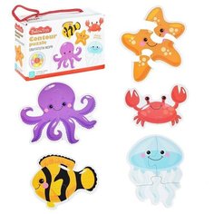 Пазлы контурные "Обитатели моря" Baby Toys Десятое королевство