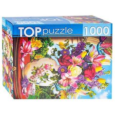 Пазлы Рыжий кот 1000 деталей, TOP puzzle "Летний букет и колибри" (ХТП1000-2172)