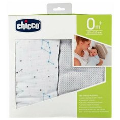 Муслиновая простынка Chicco Zodiac 110х110 см, 2 шт.