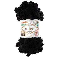 Пряжа ALIZE "Puffy", 100% микрополиэстер, 9 м*100 г, 60 черная