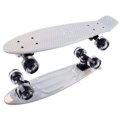 Скейтборд пластиковый Metallic 22 white 1/4 Tech Team