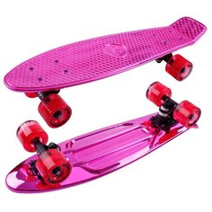 Скейтборд пластиковый Metallic 22 pink 1/4 Tech Team