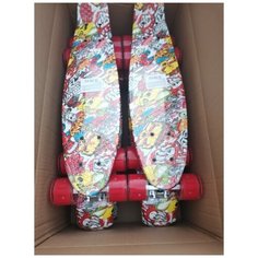 Скейтборд пластиковый с принтом, широкие колеса PU Игротрейд