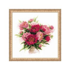 Набор для вышивания "RIOLIS" "Сотвори Сама" 1259 "Пионы в вазе" 40 х 40 см Риолис