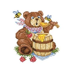 Набор для вышивания "М.П.Студия" КН №03 №443 "Мишка" 19 х 17 см