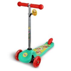 284653 Три кота. самокат 3кол., упр. наклоном, к Black Aqua