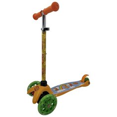 299203 Самокат 3кол Оранжевая корова упр. накл Tech Team