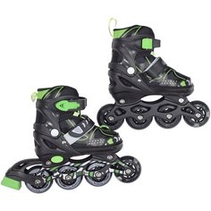 Роликовые коньки раздвиж. (черно-зеленые)(колеса П Джамбо Тойз
