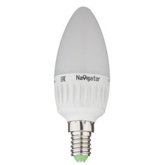 Лампа светодиодная Navigator 7 Вт E14 свеча С37 2700К теплый белый свет 176-264 В матовая пошагово диммируемая